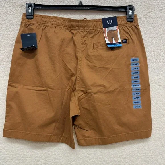 LARGE - GAP - Men’s Pull-On Khaki Shorts with Drawstring NEW - Picture 4 of 11